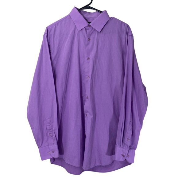 Adrienne Vittadini Mens Dress Shirt Large 16-16.5 Neck Long-Sleeve Button Up - Picture 1 of 10